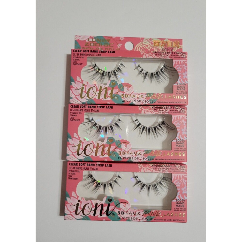 Ioni Lunar Zodiac Lash Of Gold White Tiger Xtreme Spike Fox Eyelashes Pack of 3